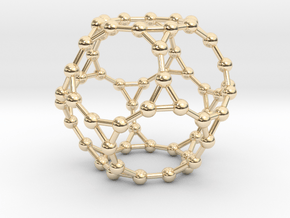 0384 Truncated Dodecahedron V&E (a=1сm) #003 in 14k Gold Plated Brass