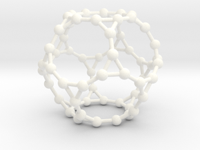 0384 Truncated Dodecahedron V&E (a=1сm) #003 in White Processed Versatile Plastic