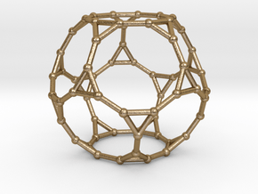 0383 Truncated Dodecahedron V&E (a=1сm) #002 in Polished Gold Steel