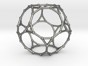 0383 Truncated Dodecahedron V&E (a=1сm) #002 in Fine Detail Polished Silver