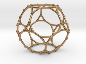 0383 Truncated Dodecahedron V&E (a=1сm) #002 in Polished Brass