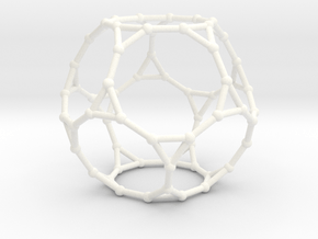 0383 Truncated Dodecahedron V&E (a=1сm) #002 in White Processed Versatile Plastic