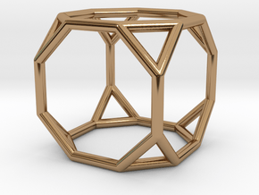 0271 Truncated Cube E (a=1cm) #001 in Polished Brass
