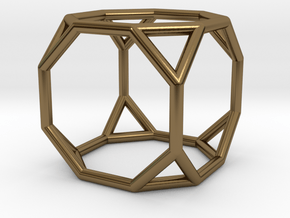 0271 Truncated Cube E (a=1cm) #001 in Polished Bronze