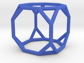 0271 Truncated Cube E (a=1cm) #001 in Blue Processed Versatile Plastic