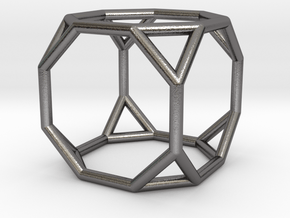 0271 Truncated Cube E (a=1cm) #001 in Polished Nickel Steel