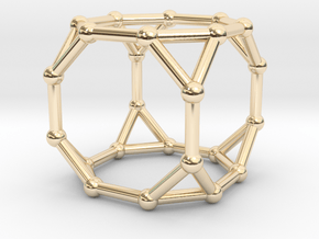 0375 Truncated Cube V&E (a=1cm) #002 in 14K Yellow Gold