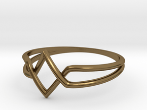 Double V Ring for Vanesa - Size 6 1/2 in Polished Bronze