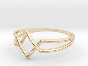 Double V Ring for Vanesa - Size 6 1/2 in 14k Gold Plated Brass