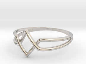 Double V Ring for Vanesa - Size 6 1/2 in Rhodium Plated Brass