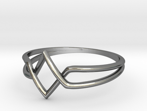 Double V Ring for Vanesa - Size 6 1/2 in Fine Detail Polished Silver