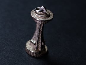 Space Needle [Pendant] in Polished Bronzed Silver Steel