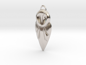 Barn Owl Pendant in Rhodium Plated Brass