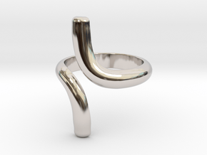 Twisting Ring in Rhodium Plated Brass