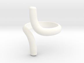 Twisting Ring in White Processed Versatile Plastic
