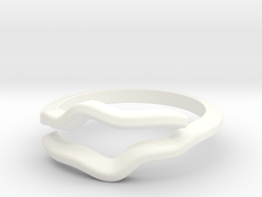 Twisting Ring 2 in White Processed Versatile Plastic