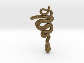 Snake Fountain Pen Roll-Stopper M 15 mm v3 in Polished Bronze