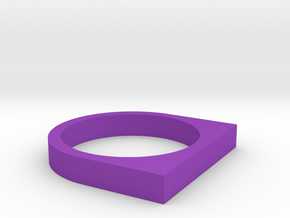 Minimal Square Top Ring, Size 7 in Purple Processed Versatile Plastic