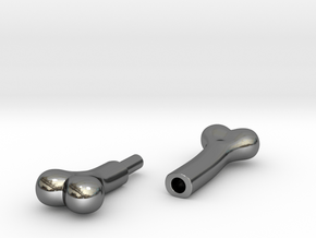 4mm bone (2-pieces) in Fine Detail Polished Silver