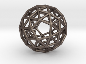 0272 Snub Dodecahedron E (a=1cm) #001 in Polished Bronzed Silver Steel