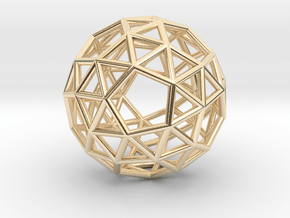 0272 Snub Dodecahedron E (a=1cm) #001 in 14k Gold Plated Brass