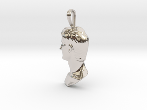 EMPEROR AUGUSTUS necklace pendant in Rhodium Plated Brass