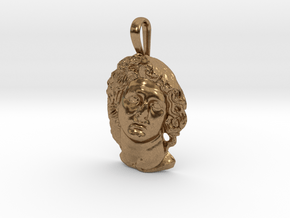 ALEXANDER THE GREAT as the Sun God Helios pendant in Natural Brass