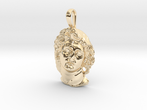 ALEXANDER THE GREAT as the Sun God Helios pendant in 14K Yellow Gold