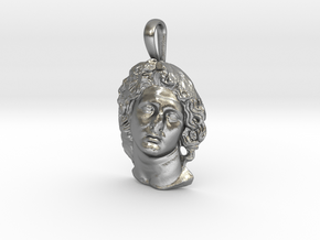 ALEXANDER THE GREAT as the Sun God Helios pendant in Natural Silver