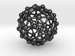 0386 Snub Dodecahedron V&E (a=1cm) #003 in Polished and Bronzed Black Steel