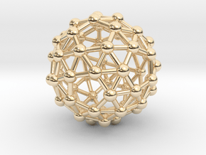0386 Snub Dodecahedron V&E (a=1cm) #003 in 14k Gold Plated Brass
