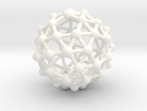 0386 Snub Dodecahedron V&E (a=1cm) #003 in White Processed Versatile Plastic