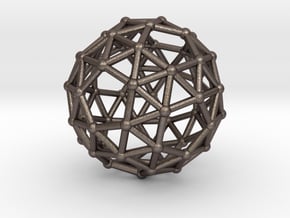 0385 Snub Dodecahedron V&E (a=1cm) #002 in Polished Bronzed Silver Steel