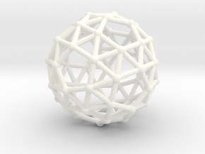 0385 Snub Dodecahedron V&E (a=1cm) #002 in White Processed Versatile Plastic