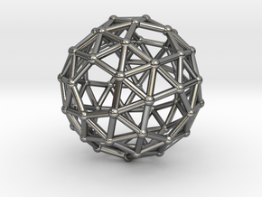 0385 Snub Dodecahedron V&E (a=1cm) #002 in Fine Detail Polished Silver