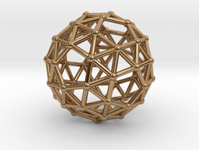 0385 Snub Dodecahedron V&E (a=1cm) #002 in Polished Brass