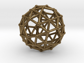 0385 Snub Dodecahedron V&E (a=1cm) #002 in Polished Bronze