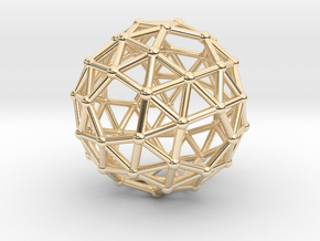 0385 Snub Dodecahedron V&E (a=1cm) #002 in 14k Gold Plated Brass