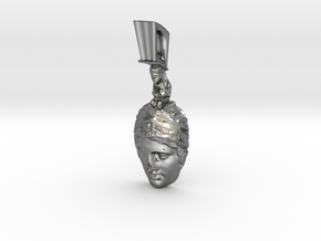 ARES, God of War necklace pendant (facing foward) in Polished Silver