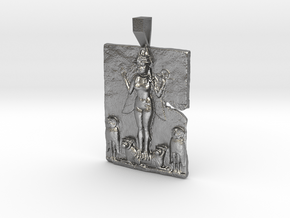ISHTAR, Queen of the Night necklace pendant in Natural Silver
