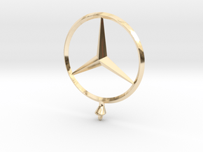 Mercedes Benz Star Ø 75mm  in 14k Gold Plated Brass