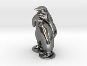 Penguins in Fine Detail Polished Silver