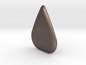 Ergonomic Guitar Pick in Polished Bronzed Silver Steel