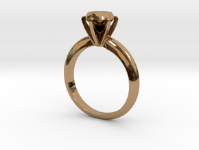 Diamond ring 'Big', Size 8 us (18.2mm) in Polished Brass