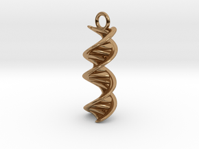 DNA Helix Earring in Polished Brass
