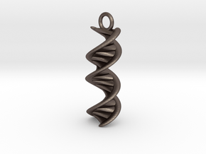 DNA Helix Earring in Polished Bronzed Silver Steel