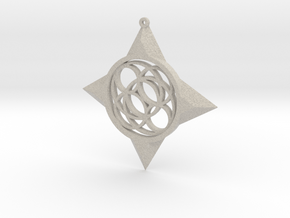 Simple Compass Pendant in Natural Sandstone