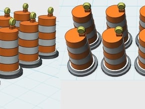Traffic Barrel With Light (10) 1-87 HO Scale in Tan Fine Detail Plastic