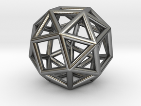 0273 Snub Cube E (a=1cm) #001 in Fine Detail Polished Silver