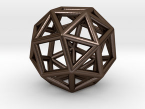 0273 Snub Cube E (a=1cm) #001 in Polished Bronze Steel